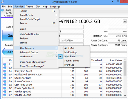 صورة لطريقة استخدام برنامج CrystalDiskInfo