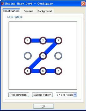 صورة من واجهة استخدام برنامج Eusing Maze Lock