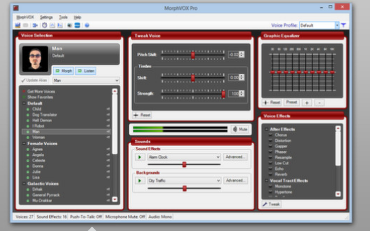 صورة من شاشة استخدام برنامج MorphVOX Pro